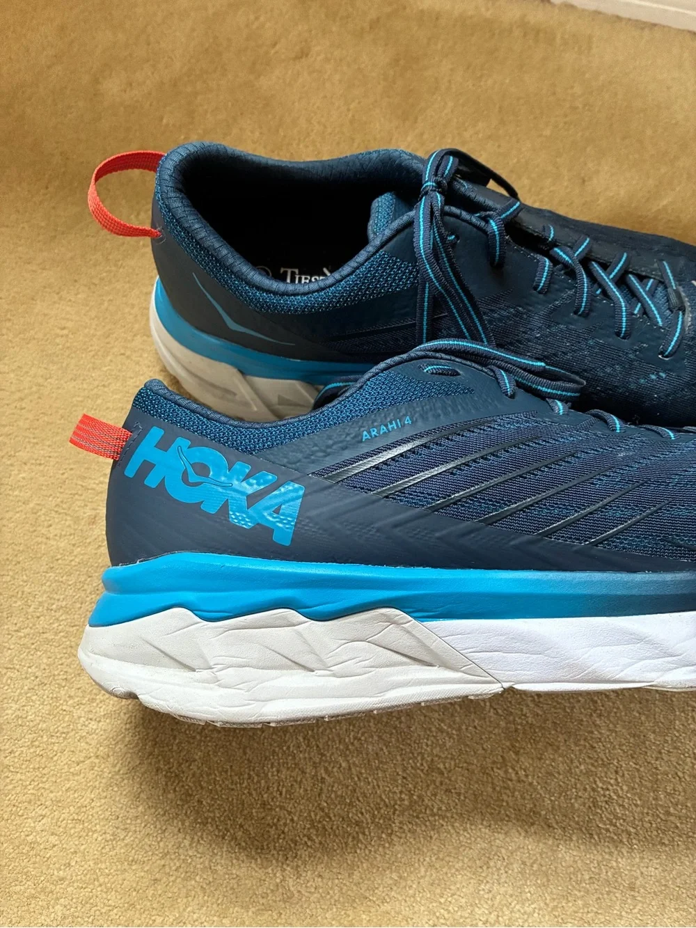 Hoka One One Men's Athletic Shoes Navy Blue with Teal Accents